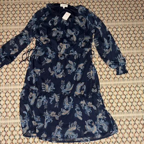 Lucky Brand Navy Paisley Dress - Picture 1 of 5